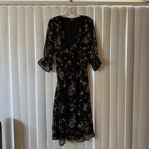 Lulu’s Black Floral Wrap Dress